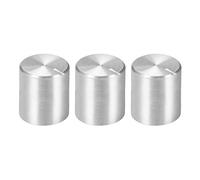uxcell Sourcingmap Lot de 3 boutons de potentiomètre moletés en aluminium Argenté Diamètre de l'axe 6 mm 10 x 10 mm