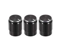 uxcell Sourcingmap Lot de 3 capuchons de potentiomètre en aluminium Noir Diamètre de tige 6 mm Bouton rotatif Diamètre 13 mm Hauteur 17 mm