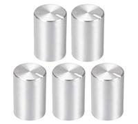 uxcell Sourcingmap Lot de 5 boutons de potentiomètre moletés en aluminium Argenté Diamètre de l'axe 6 mm 10 x 15 mm