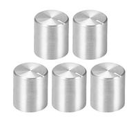 uxcell Sourcingmap Lot de 5 boutons de potentiomètre moletés en aluminium Argenté Diamètre de l'axe 6 mm 10 x 10 mm