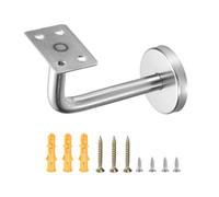 uxcell Supports de main courante en acier inoxydable, support plat de 10,2 cm, support de rail d'escalier pour rail carré avec vis de montage pour garde-corps d'escalier, argenté