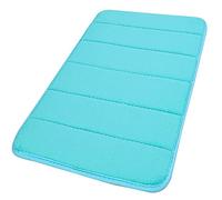 uxcell Tapis de bain en mousse à mémoire de forme doux et épais, antidérapant, lavable en machine, absorbant, tapis de salle de bain, 61 x 40,6 cm, bleu turquoise