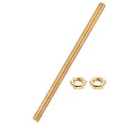 uxcell Tige entièrement filetée en laiton, M8 x 1,25 mm, filetage à droite avec écrous hexagonaux en laiton massif, 150 mm/6 longues tiges filetées pour ancres, boulons, cintres, colliers de serrage