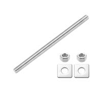 uxcell Tige entièrement filetée, M12 x 180 mm, goujons entièrement filetés en acier inoxydable 304 avec écrous et rondelles pour pinces, cintres et boulons en U, argent