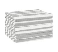 uxcell Torchons de Cuisine en Microfibre, 45cm x 66cm, Doux et absorbants, à Rayures de Couleurs contrastées, pour la Maison, la Cuisine et la Table Gris Pack of 6