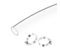 uxcell Tube en vinyle transparent en PVC - 19 mm x 24 mm x 1 m x 1 m - Avec colliers de serrage