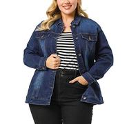 uxcell Veste basique pour femme | Tenue western douce veste en jean décontractée boutonnée sur le devant poches inclinées poignets boutonnés manches longues