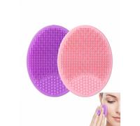 UXEWKL 2 Pcs Brosses Nettoyantes Visage en Silicone pour Peau Sensible Gommage Délicat Anti-Âge Convient à Tous les Types de Peau Pourpre Rose