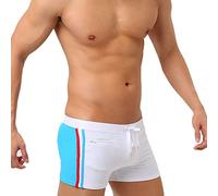 UXH Maillot de bain push-up rembourré pour homme avec poche rembourrée et short de plage, blanc, Medium