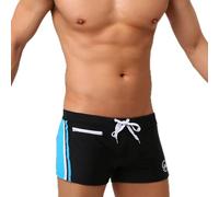 UXH Maillot de bain push-up rembourré pour homme avec poche rembourrée et short de plage, noir, Medium