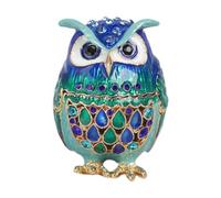 UxicRuya Boîte à Bijoux émaillée, écrin à Bijoux, Ornement Hibou, Souvenir Tendance, Rangement pour Pendentifs de Commode, Cadeau de Saint-Valentin, Bleu