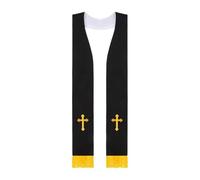 UxicRuya Messe du Clergé, Châle du Prêtre, Mariage du Pasteur pour Hommes et Femmes, Représentations, Noir Blanc