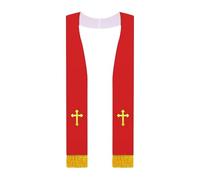 UxicRuya Messe du Clergé, Châle du Prêtre, Mariage du Pasteur pour Hommes et Femmes, Représentations, Rouge Blanc