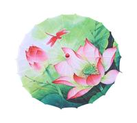 UxicRuya Parapluie en Soie Fait Main de 82 Cm, Art Chinois, pour Célébrations Culturelles, Lotus