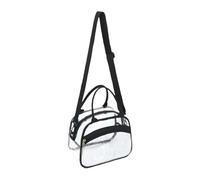 UxicRuya Sac à bandoulière Transparent en PVC imperméable avec Poche Avant, Sac à Main Transparent pour, Concert, Stade, événements, Noir