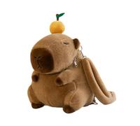 UxicRuya Sac à Dos en Peluche Capybara en Peluche pour Faire du Shopping en Plein air dans la Rue, Orange
