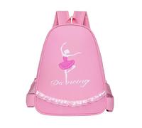 UxicRuya Sac de Danse Ballet avec Compartiment Chaussures Sac à Dos Fille avec Motif Danseuse Sac de Rangement Léger Sangles Réglables Convient Aux Enfants Dan, Rose