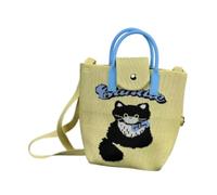 UxicRuya Sac de téléphone tricoté pour Femme, Sac à Main Tendance et Pratique pour Faire du Shopping, Faire la fête, dans la Rue, Chat Jaune