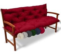UXIPILBX Coussin de banc d'extérieur 2 à 3 places imperméable et doux avec dossier, coussin de banc de jardin et balancelle épais - Rouge - 180 x 50 x 50 cm