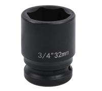 Uxney 32mm Douille hexagonale ，3/4 pouces 6 points standard noix à choc en acier allié au chrome molybdène, métrique