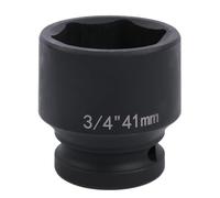 Uxney 41mm Douille hexagonale ，3/4 pouces 6 points standard noix à choc en acier allié au chrome molybdène, métrique