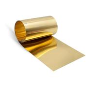 Uxney Tôle de laiton, plaque de laiton, feuilles de laiton dorées Rouleau de tôle de laiton 1000 mm x 150 mm x 0.5 mm pour l'artisanat, les réparations électriques, les projets de bricolage