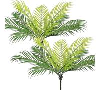 UXORSN Lot de 4 feuilles de palmier artificielles - Décoration de printemps - Buisson tropical vert - Plante artificielle - Plante areca - Plante en plastique - Pour fête, jardin, intérieur et