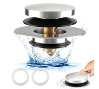 Uxoz Bouchon de baignoire universel amélioré pour bonde de baignoire - Remplacement de levage et de virage, embout ou levier de déclenchement pour trou de vidange de 3,8 à 4,4 cm
