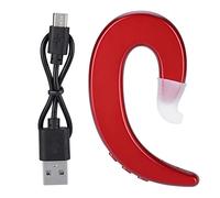 Uxsiya Crochet d'oreille Mains Libres écouteur Casque IP X5 Niveau étanche Compact Bluetooth sans Fil Conduction osseuse pour la Conduite de Bureau d'affaires(Red)