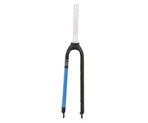 Uxsiya Fourche Rigide de VTT 26/27.5/29 Pouces Fourche Rigide de VTT en Alliage D'aluminium Fourche de Suspension Avant de Vélo de VTT(Noir Bleu)