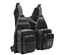 Uxsiya Gilet de pêche,Sac à Dos de Gilet de pêche Respirant pour la pêche à la Mouche
