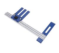 Uxsiya Guide de scie circulaire multifonctionnel, rail de guidage de coupe de scie circulaire à haute dureté en alliage d'aluminium réglable en plastique d'ingénierie robuste bleu argent pour bois