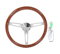 Uxsiya Volant Vintage, poignée Universelle en Noyer pour Volant en Bois riveté de Style Nostalgie pour modification de Voiture(Brun)