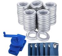 Uxsjakjsd 1 Perforatrice Rotative pour Rideaux et 50 Œillets Romains en Plastique pour Rideaux: Kit D'Œillets pour Fenêtre de Douche