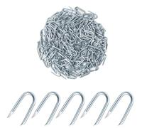 Uxsjakjsd 200 Agrafes pour Clôture Métallique, Clous en U Galvanisés, Fixations pour Clôture, Agrafes pour Câbles de Jardin, Clous en U