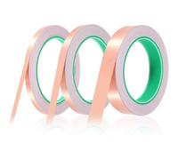 Uxsjakjsd 3 Rouleaux de Adhésif en Cuivre 6/10/20 mm X 20 M - en Feuille de Cuivre pour Protection Contre les Escargots