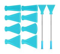 Uxsjakjsd 8 PCS Fluid Art Bloom Blue Acrylique Verser de Peinture Kit avec Ensemble de Buses de Coup de Paille en Acier Inoxydable