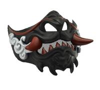 Uxsjakjsd Accessoires à Moitié Face Masque de Diable Japonais Halloween Party Toy Samurai Masquerade Wear