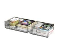 Uxsjakjsd Boîte de Rangement à Suspendre sous Le Bureau, Tiroir Coulissant, Grande Capacité, Blanc