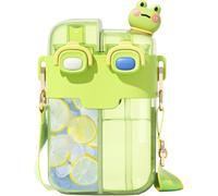 Uxsjakjsd Bouteille D'Eau pour Filles, Gobelet en Plastique Anti-Fuite à Double Compartiment pour L'École, le Sport et les Voyages