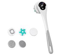 Uxsjakjsd Brosse de Bain à Manche Long Gris Électrique pour un Gommage Du Dos Sans Effort et un Bain Facile