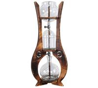 Uxsjakjsd Cafetière à Infusion Froide Glacée en Verre Borosilicate pour, Support en Bois, Pot à Glaçons, Tour Froide Commerciale, Goutte à Goutte