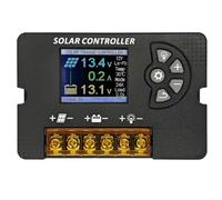 Uxsjakjsd Contrôleur de Charge Solaire PWM 12 V/24 V 30 A, Tension Réglable, Compatible avec Plusieurs Batteries, avec Écran LCD Couleur