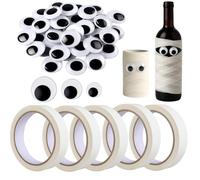 Uxsjakjsd de Masquage Rouleaux pour Décoration Artisanale DIY, 300 Pièces, Yeux Mobiles Noirs Auto-Adhésifs 6 Mm, 12 Mm, 20 Mm