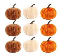 Uxsjakjsd Décoration de Citrouilles Artificielles Floquées en 3 Couleurs pour Halloween, Thanksgiving, Mariage pour Décorations de Table de Fête