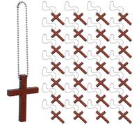 Uxsjakjsd Décorations de Noël pour et Le Jardin, 50 Pendentifs en Bois Naturel avec Chaîne en Acier Inoxydable pour Voiture, Miroir, Église