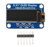 Uxsjakjsd DIY Compatible Module D'Affichage OLED de 0,91 Pouce Compatible 128x32 Monochrome I2C-Stemma QT/QWIIC LCD Écran