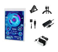 Uxsjakjsd Écran LCD USB IPS de 3,5 Pouces avec Interface Type-C, Deuxième Écran pour Ordinateur, Affichage des Données Du Processeur, Du Processeur Graphique, de la RAM et Du Disque Dur, Hub USB AIDA6