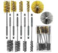 Uxsjakjsd Ensemble de Brosses D'Alésage (8 Pièces), Outils de Nettoyage de de Forage en Acier Inoxydable 304 et en Laiton avec Tige Hexagonale de 1/4", 3/8", 1/2", 3/4", 7/8"