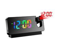 Uxsjakjsd Horloge de Projection Électronique à Affichage LED avec Grand Écran, Fonction de Miroir